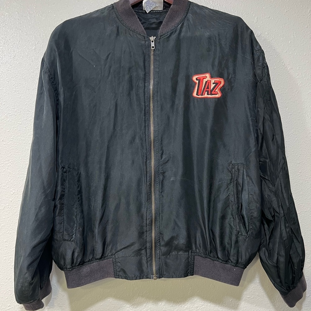 Looney Toons Vintage TAZ Tasmanian Devil Silk Jacket Women’s Size Medium 90’s